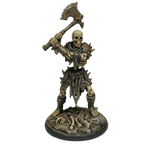 Unpainted Skeleton Wielding Axe Miniature From The Front