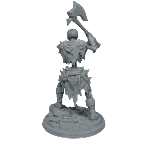 Painted Skeleton Wielding Axe Miniature From The Back