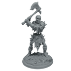 Painted Skeleton Wielding Axe Miniature From The Front