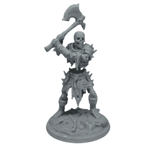 Painted Skeleton Wielding Axe Miniature From The Front